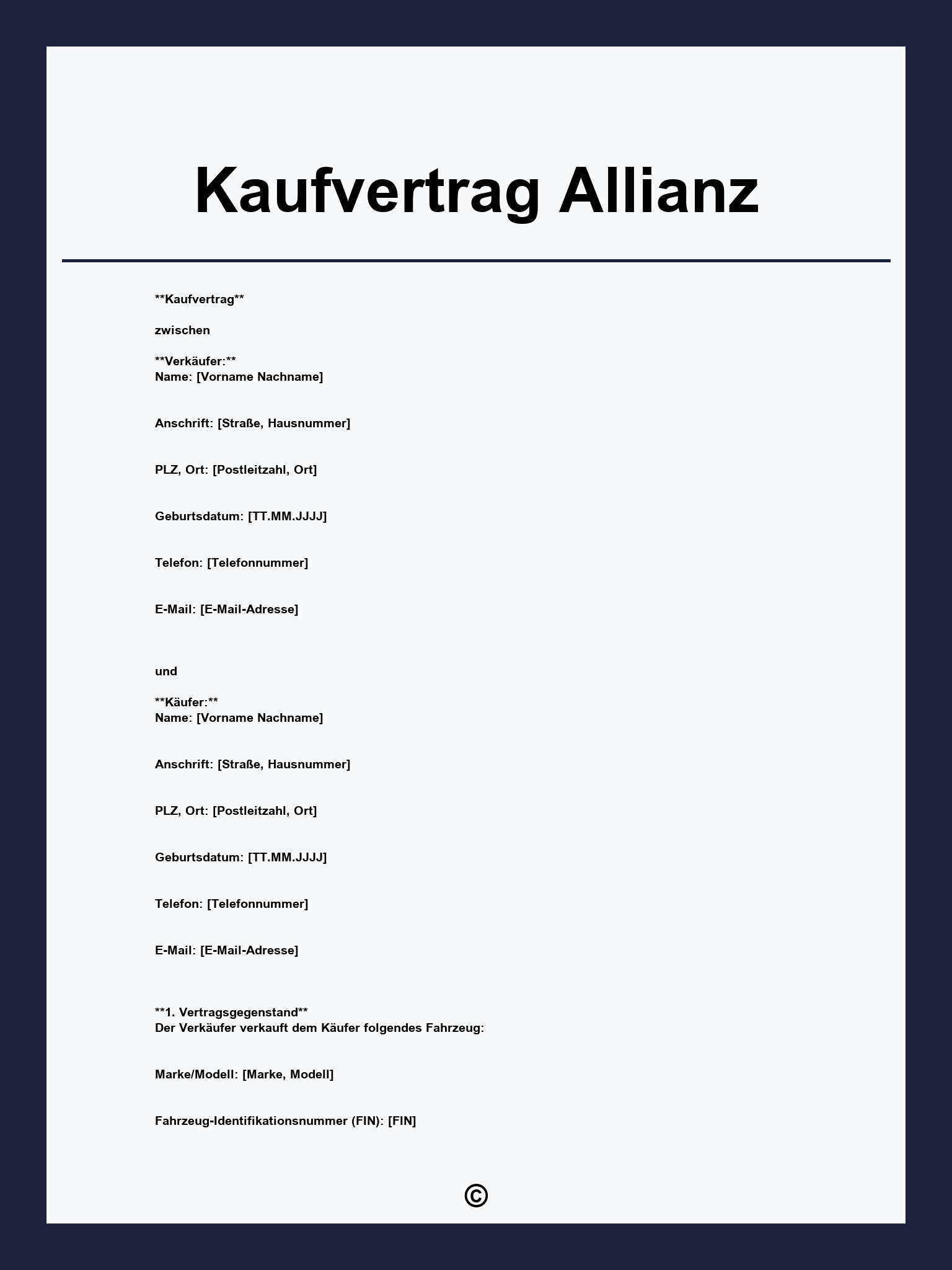 Kaufvertrag Allianz