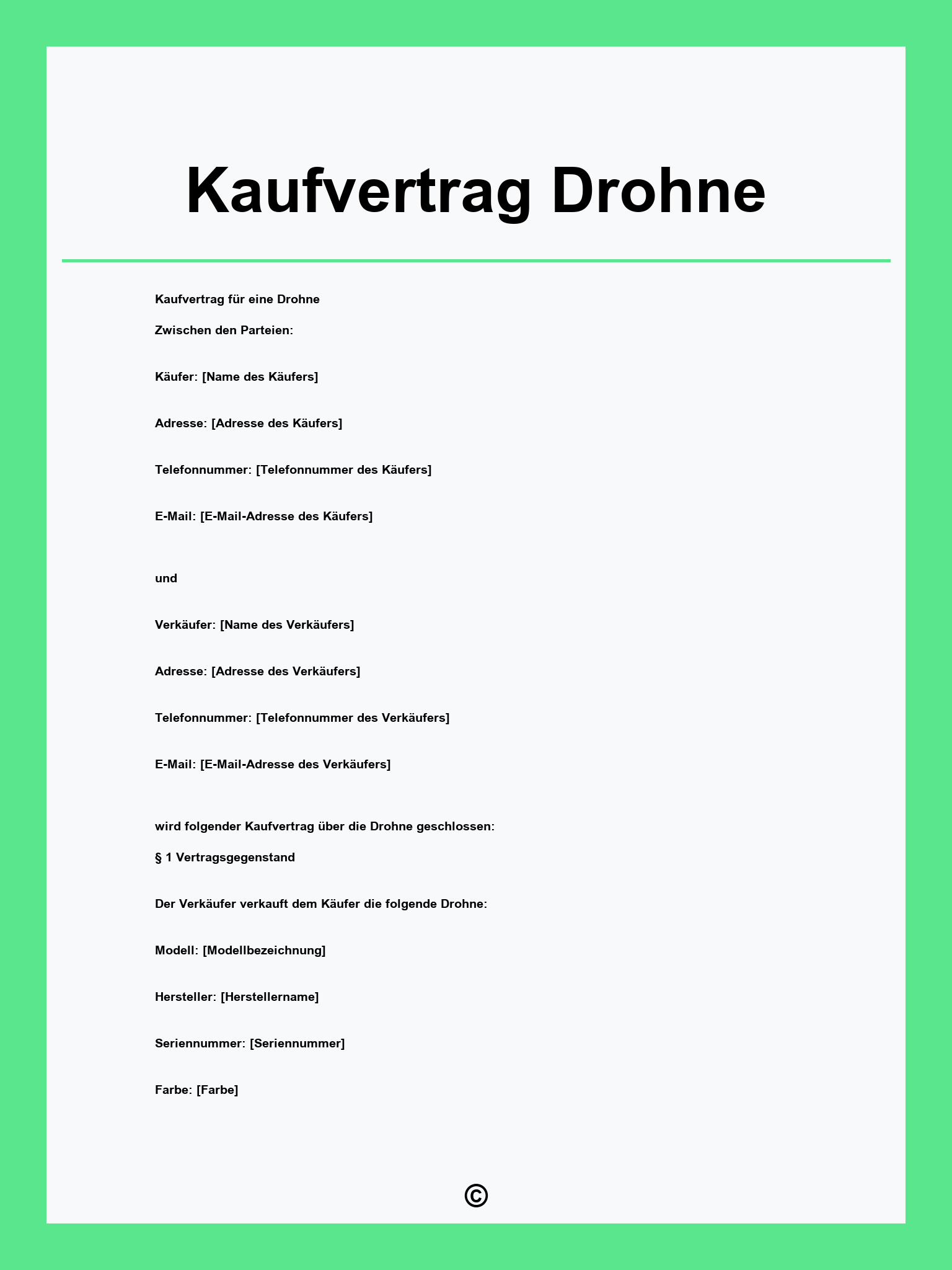 Kaufvertrag Drohne