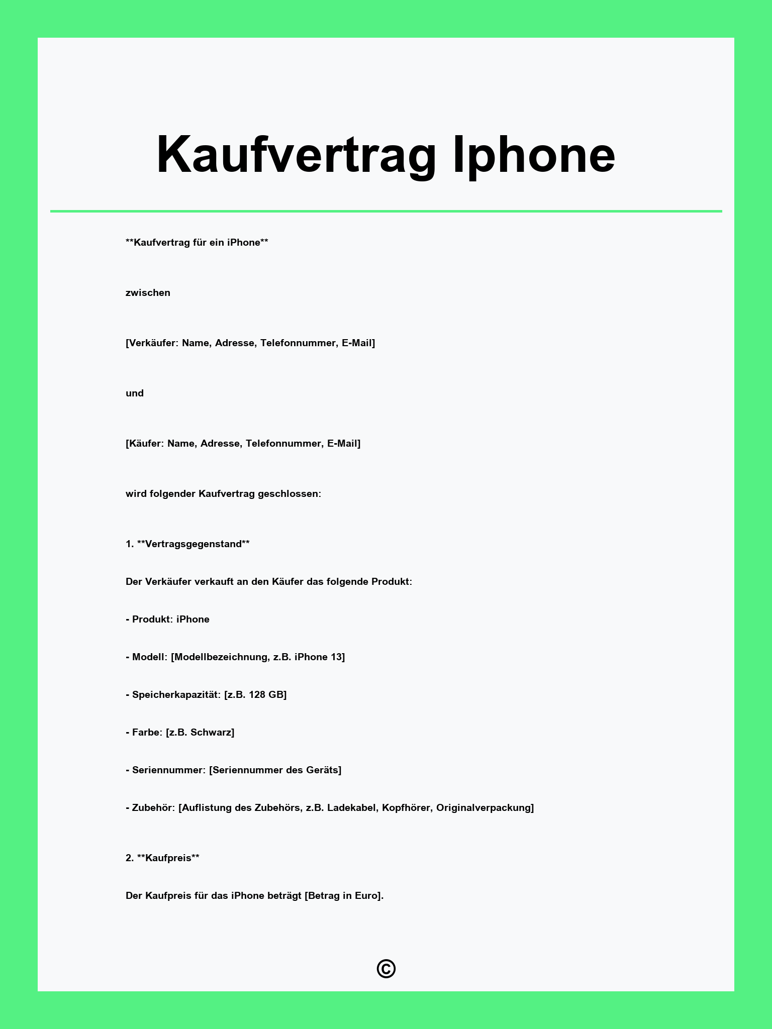 Kaufvertrag Iphone